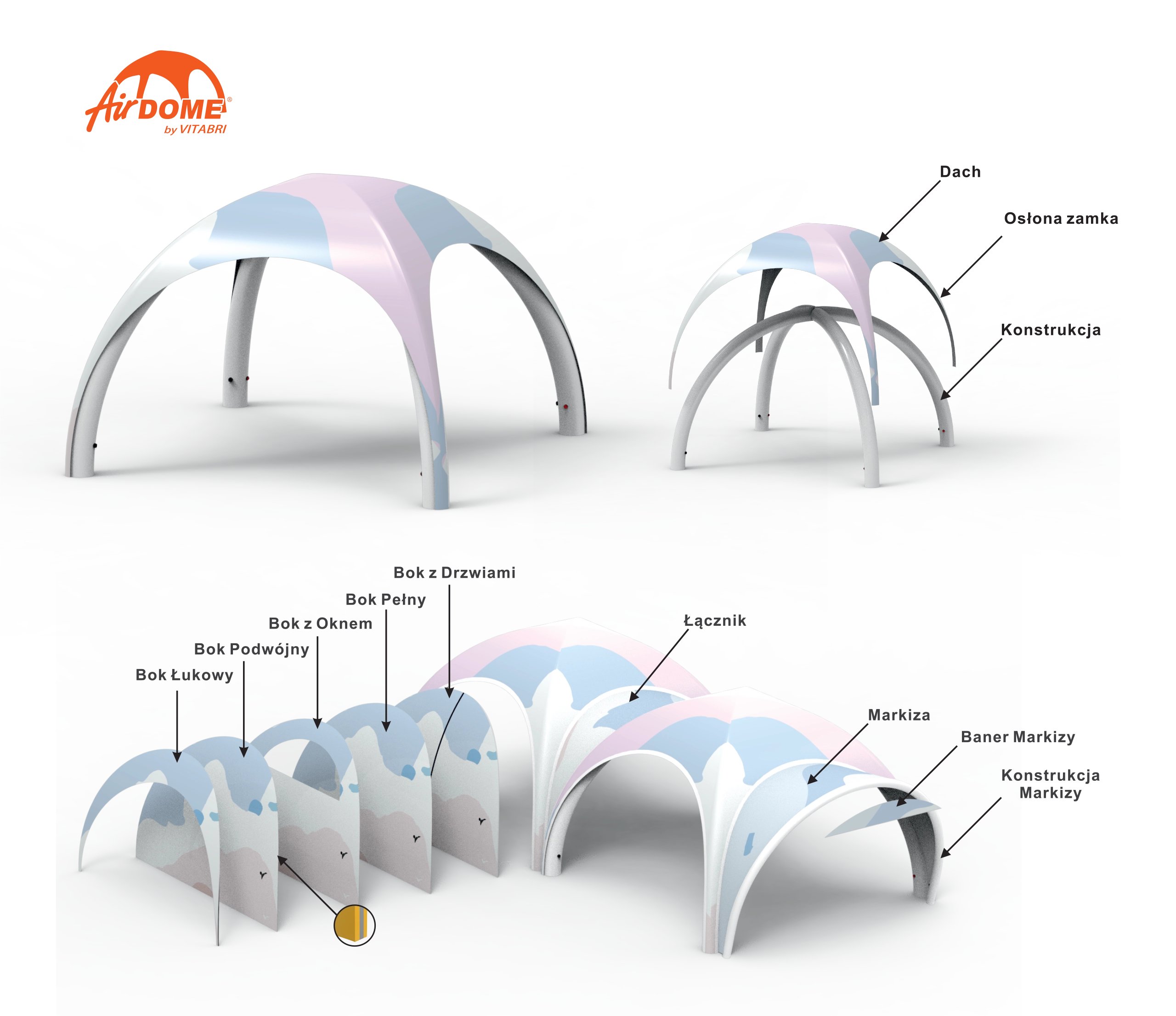 Vitabri konstrukcja namiot AIRDOME